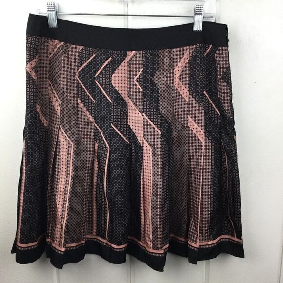 Elie Tahari Silk A-line Skirt, Pink & Black, Size 8 - Picture 1 of 9